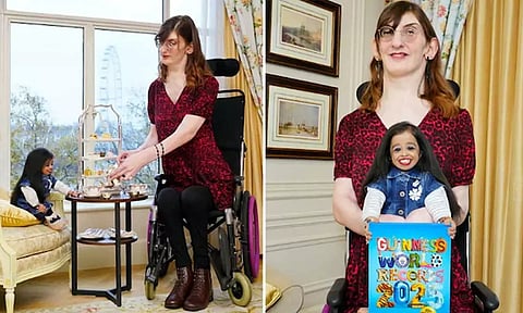 உலகின் உயரமான பெண்ணை சந்தித்த உலகின் உயரம் குறைந்த பெண்