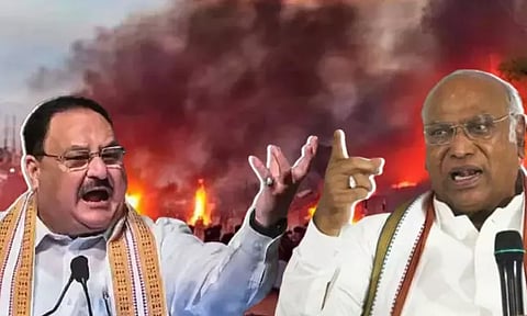 மணிப்பூர்  வன்முறைக்கு காங்கிரஸ் தான் காரணம் - கார்கேவுக்கு நட்டா போட்ட ரிப்ளை