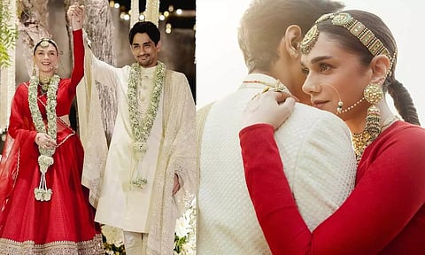 தனது திருமண புகைப்படங்களை இன்ஸ்டாகிராமில் பகிர்ந்த அதிதி ராவ்