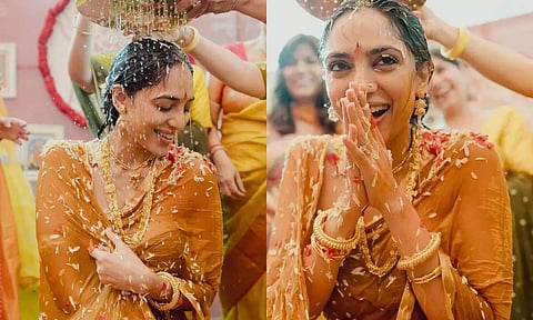 கல்யாண கலையில்  நடிகை சோபிதா துலிபாலா..  ஹல்தி வைபவ புகைப்படங்களை பகிர்ந்து நெகிழ்ச்சி