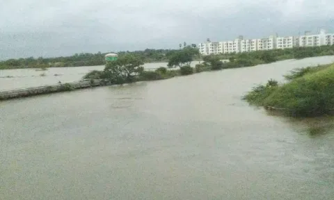 இயல்பு நிலைக்கு திரும்பிய மாமல்லபுரம்: பக்கிங்காம் கால்வாய் நிரம்பியது