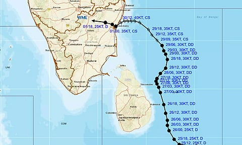காற்றழுத்த தாழ்வு பகுதியாக வலுவிழந்தது ஃபெஞ்சல் புயல்