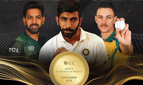 நவம்பர் மாதத்திற்கான சிறந்த வீரர் விருதை வெல்வாரா பும்ரா?