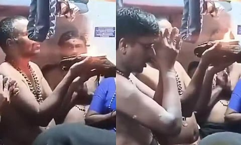 ஓடும் ரெயிலில் கற்பூரம் ஏற்றி வழிபட்ட ஐயப்ப பக்தர்கள் மீது வழக்குப்பதிவு