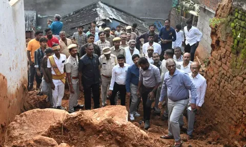 திருவண்ணாமலையில் மத்திய குழுவினர் ஆய்வு செய்தனர். அருகில் கலெக்டர் பாஸ்கர பாண்டியன்.