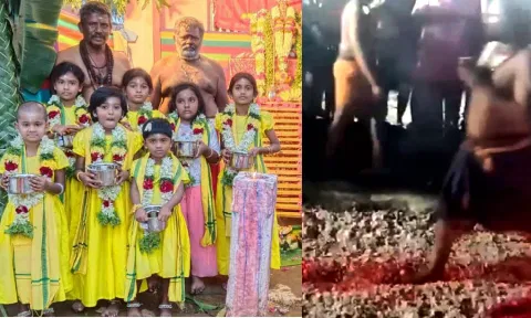 ரெட்டியார்சத்திரம் அருகே சிறுமிகளை சப்த கன்னிகளாக பாவித்து பக்தர்கள் வழிபாடு