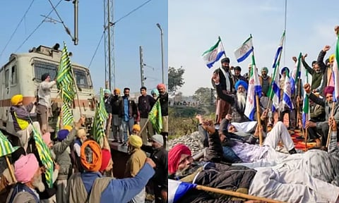 பஞ்சாப்: ரெயில் சேவைகளை முடக்கிய விவசாயிகள்.. தண்டவாளங்களில் படுத்து மறியல் போராட்டம்