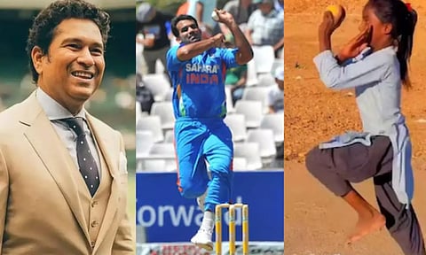 VIDEO: பள்ளிச் சிறுமியின் பந்துவீச்சை ஜாகீர் கானுடன் ஒப்பிட்ட சச்சின்.. உடனே வந்த ரிப்ளை!