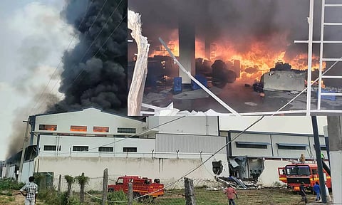 பனியன் ஆடைகளை அனுப்பும் திருப்பூர் கொரியர் நிறுவனத்தில் தீ விபத்து