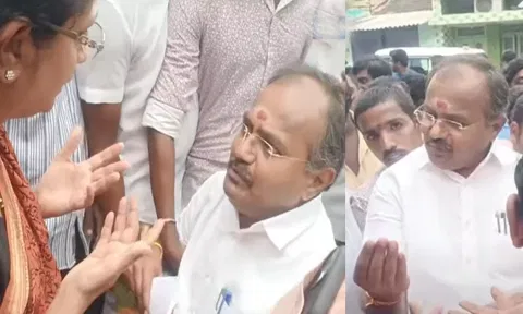 பள்ளியை மூடாதீங்க மா.. பள்ளி தாளாளர் காலில் விழுந்து கெஞ்சிய பா.ம.க எம்எல்ஏ