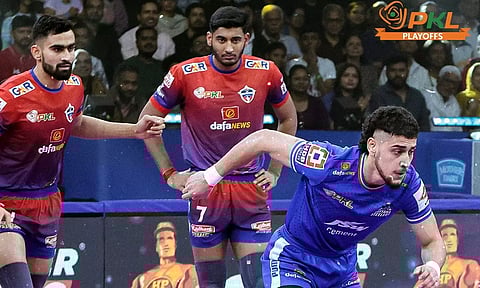 புரோ கபடி லீக்: பரபரப்பான ஆட்டத்தில் உ.பி.யோதாசை வீழ்த்தி பைனலுக்கு முன்னேறியது அரியானா