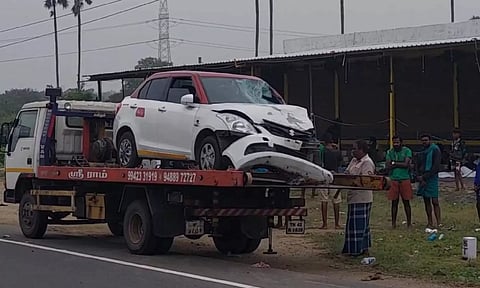 தாராபுரம் அருகே விபத்து: ஒருவர் பலி, 5 பேர் காயம்