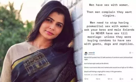 கன்னி பெண்கள் வேண்டும் என்றால் ஆண்கள் திருமணத்திற்கு முன்பு உடலுறவு கொள்ளாதீர்கள்- சின்மயி