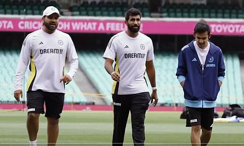 பும்ரா, கம்பீருடன் இணைந்து சிட்னி பிட்ச்-ஐ பார்வையிடும் ரோகித் - பிசிசிஐ வெளியிட்ட வீடியோ