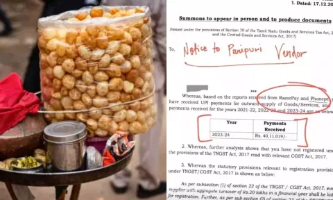 தமிழ்நாட்டில் பானி பூரி வியாபாரிக்கு அனுப்பப்பட்ட GST நோட்டீஸ்!