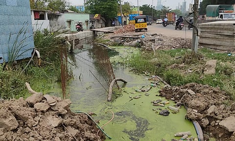 திருவொற்றியூர் எம்.ஜி.ஆர். நகரில் 10-க்கும் மேற்பட்ட தெருக்களில் தேங்கி கிடக்கும் கழிவு நீர்