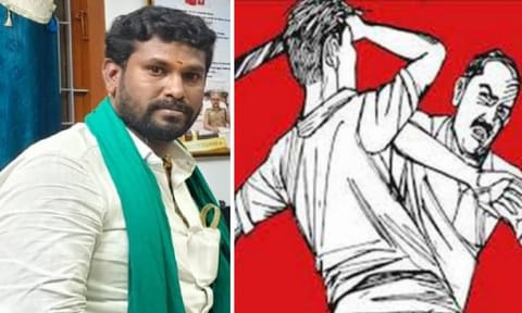தேனி அருகே பரபரப்பு: நீதிமன்ற வாசலில் வாலிபர் ஓட, ஓட வெட்டிக்கொலை