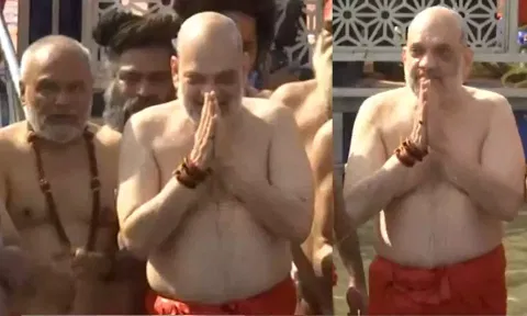 VIDEO: மகா கும்பமேளாவில் புனித நீராடிய அமித் ஷா