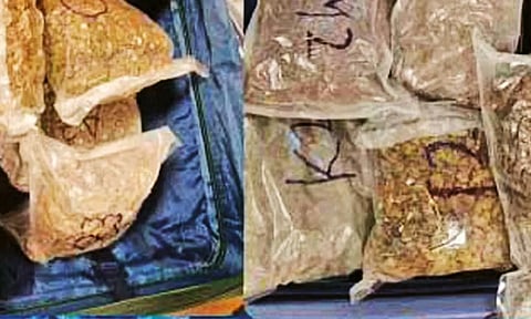 விமான நிலையத்தில் ரூ.50 கோடி உயர் ரக கஞ்சா பறிமுதல்- 5 பேர் கைது