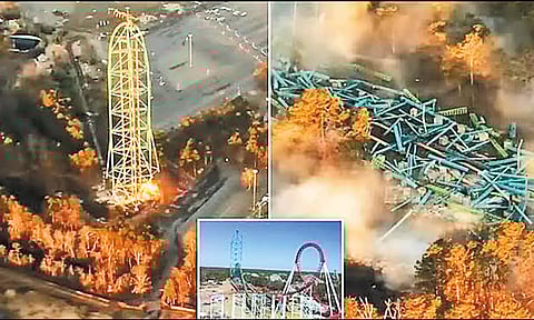 உலகின் மிகப்பெரிய ரோலர் கோஸ்டர் வெடிகுண்டு வைத்து தகர்ப்பு