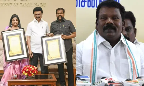 "கலைஞர் எழுதுகோள் விருது" பெற்ற நக்கீரன் கோபால், சுகிதா சாரங்கராஜ்க்கு செல்வப்பெருந்தகை வாழ்த்து