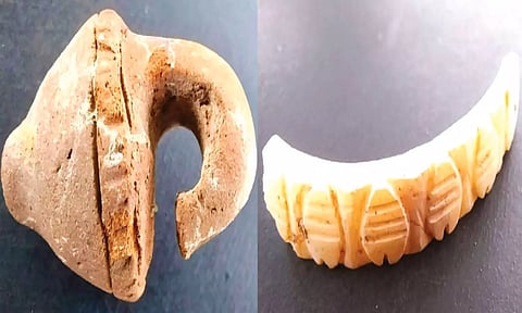 அகழாய்வில் கிடைத்த சுடுமண் காதணி... தமிழரின் வரலாற்று வாழ்வியல் தடயங்கள்- அமைச்சர் தங்கம் தென்னரசு