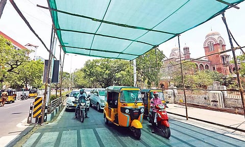 சென்னையில் 14 போக்குவரத்து சந்திப்புகளில் நிழல் தரும் பசுமை பந்தல்கள்