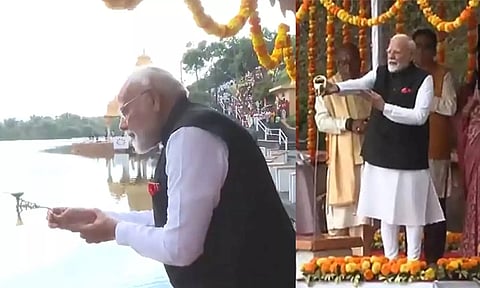 மொரீஷியஸ் நாட்டின் ஏரியில் கும்பமேளா கங்கை நீரை பிரதமர் மோடி கலந்தார்