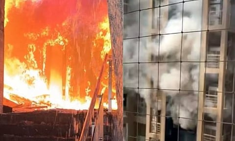 குஜராத்தில் அடுக்குமாடி குடியிருப்பில் பயங்கர தீவிபத்து.. 3 பேர் பலி - 50 பேர் மீட்பு - வீடியோ