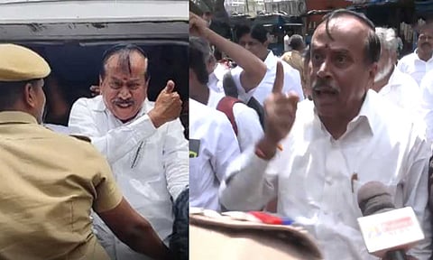 'நாய் ஏத்துற வண்டியில் நான் ஏற மாட்டேன்' - போலீசார் வாகனத்தில் ஏற மறுத்த எச்.ராஜா கைது