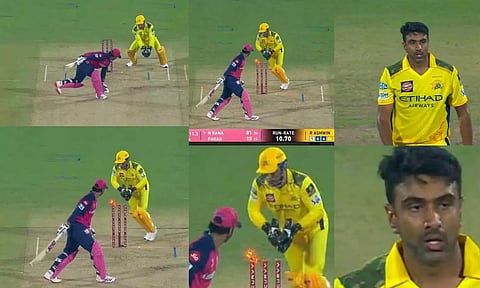 அதிரடி காட்டிய நிதிஷ் ராணா.. பிளான் போட்டு தூக்கிய அஸ்வின் - வைரல் வீடியோ