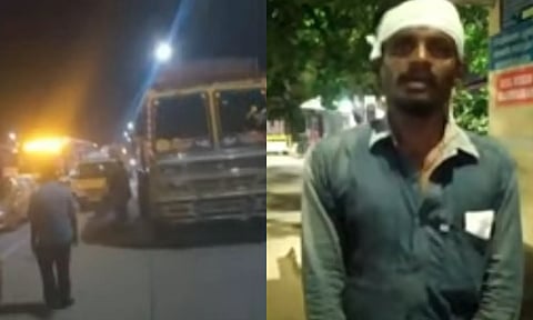 லாரி ஓட்டுநர்களை அரிவாளால் வெட்டி பணம், செல்போன் கொள்ளை