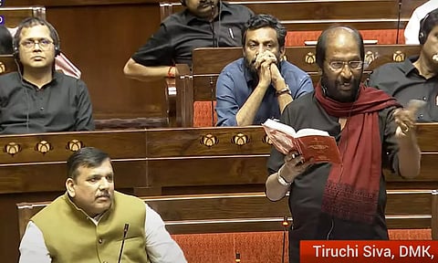 வக்பு மசோதா கொண்டு வரப்பட்ட நோக்கம் தவறானது, தீங்கானது: மாநிலங்களவையில் திருச்சி சிவா எதிர்ப்பு