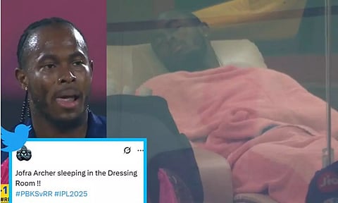 முதல் ஓவரில் 2 விக்கெட்: இதற்குத்தான் குட்டித்தூக்கம் போட்டாரோ ஆர்ச்சர்- வைரலாகும் புகைப்படம்