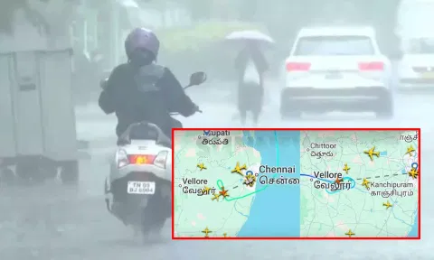 சென்னையில் திடீர் கனமழை -  விமான சேவை பாதிப்பு