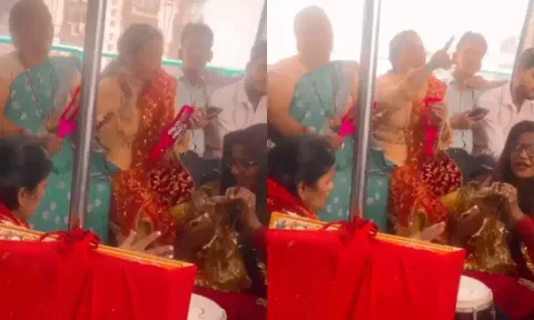 மெட்ரோ ரெயிலில் பஜனை பாடிய பெண்கள்