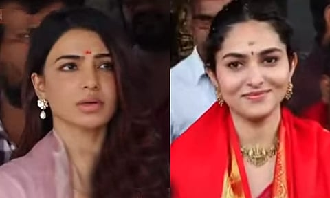 திருப்பதியில் நடிகை சமந்தா, கயாடு லோஹர் சாமி தரிசனம்