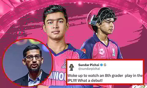 IPL 2025: 14 வயதில் அறிமுகமான வைபவ் சூர்யவன்ஷிக்கு சுந்தர் பிச்சை புகழாரம்