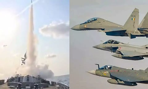 போர்க்கப்பலில் ஏவுகணை சோதனை.. விமானங்கள் போர்ப் பயிற்சி -  இந்திய ராணுவம் தீவிரம்!