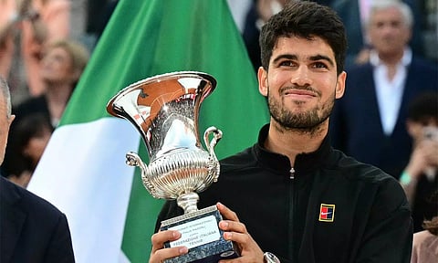இத்தாலி ஓபன் டென்னிஸ்: சின்னரை வீழ்த்தி சாம்பியன் பட்டம் வென்றார் அல்காரஸ்