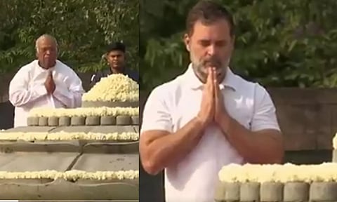 34-வது நினைவு தினம்: ராஜீவ் காந்தி நினைவிடத்தில் மரியாதை செலுத்திய ராகுல் காந்தி