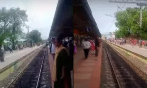 ஒரே தண்டவாளத்தில் 2 ரெயில்கள் வந்ததால் பரபரப்பு