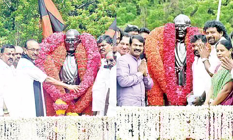 44-வது ஆண்டு நினைவு நாள்: சி.பா.ஆதித்தனார் சிலைக்கு தலைவர்கள் அஞ்சலி