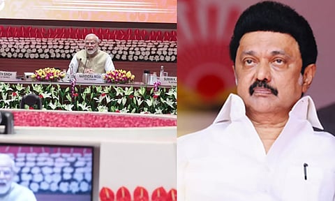 மத்திய வருவாயில் மாநிலங்களுக்கான வருவாய் 50% உயர்த்த வேண்டும்- நிதி ஆயோக் கூட்டத்தில் முதலமைச்சர் வலியுறுத்தல்