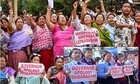 பேருந்தில் மாநில பெயரை மறைத்ததற்கு எதிராக போராட்டம்: ராஜ் பவனுக்கு ஹெலிகாப்டரில் சென்ற கவர்னர்