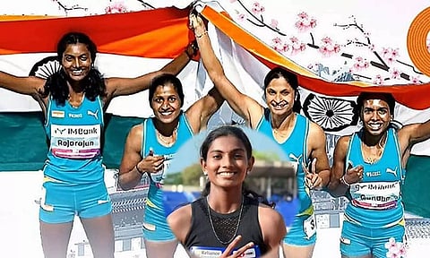 ஆசிய தடகள போட்டி: 4*100மீ தொடர் ஓட்டத்தில் வெள்ளிப் பதக்கம் வென்ற இந்திய மகளிர் அணி