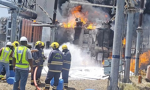 கயத்தாறு அருகே துணை மின்நிலையத்தில் பயங்கர தீ விபத்து