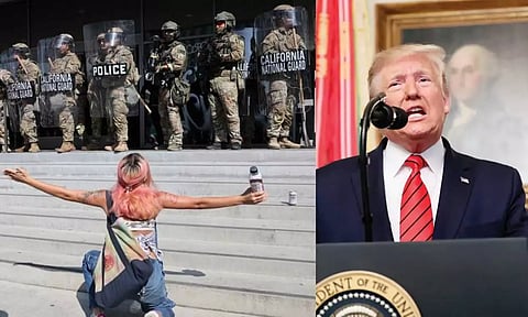 டிரம்புக்கு எதிராக போராட்டம்: லாஸ் ஏஞ்சல்சில் கூடுதலாக 2 ஆயிரம் பாதுகாப்பு வீரர்கள் குவிப்பு