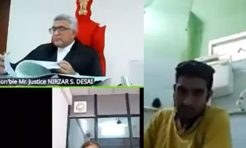சீச்சீ..! குஜராத் உயர்நீதிமன்ற விசாரணைக்கு ஆன்லைன் மூலம் கழிப்பறையில் இருந்து ஆஜரான நபர் - வீடியோ