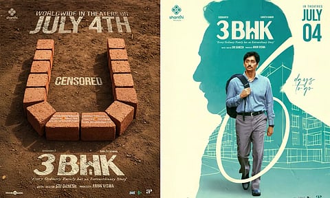 சித்தார்த்தின் 3 BHK படத்திற்கு `யு' சான்றிதழ்